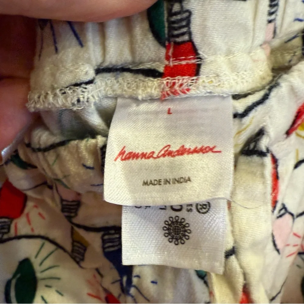 Hanna Andersson Adult Holiday Christmas Light Flannel Pajamas Sz L - Picture 9 of 13